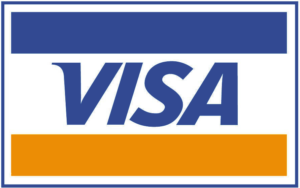 A visa logo is shown in blue, orange and white.
